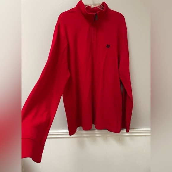 NWOT Chaps Red Mens Quarter Zip Pullover Sweater 100% Cotton Sz XXL - Picture 3 of 6
